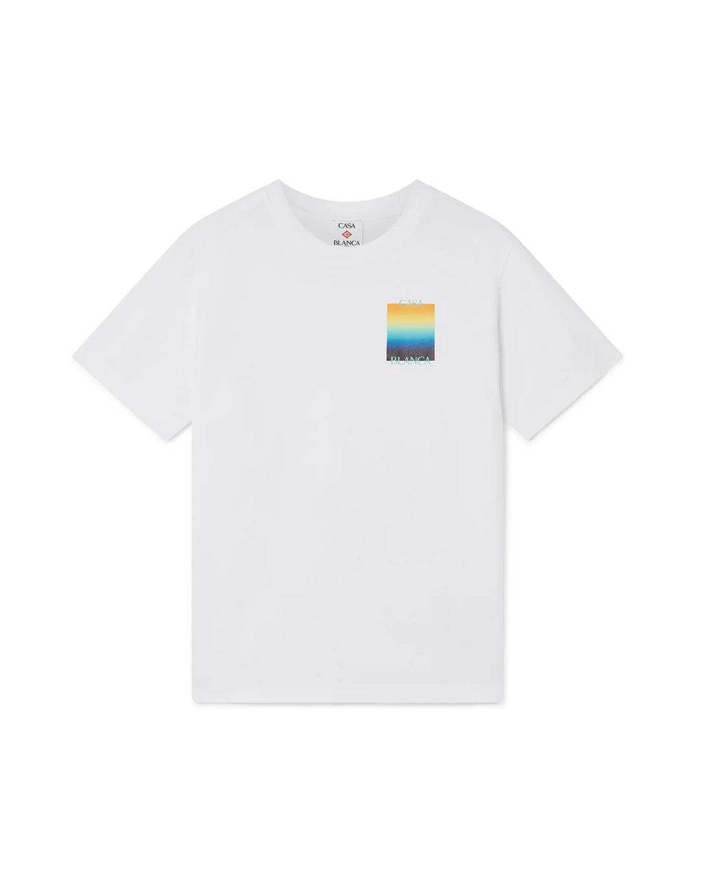T-shirt à manches courtes à motif carré dégradé