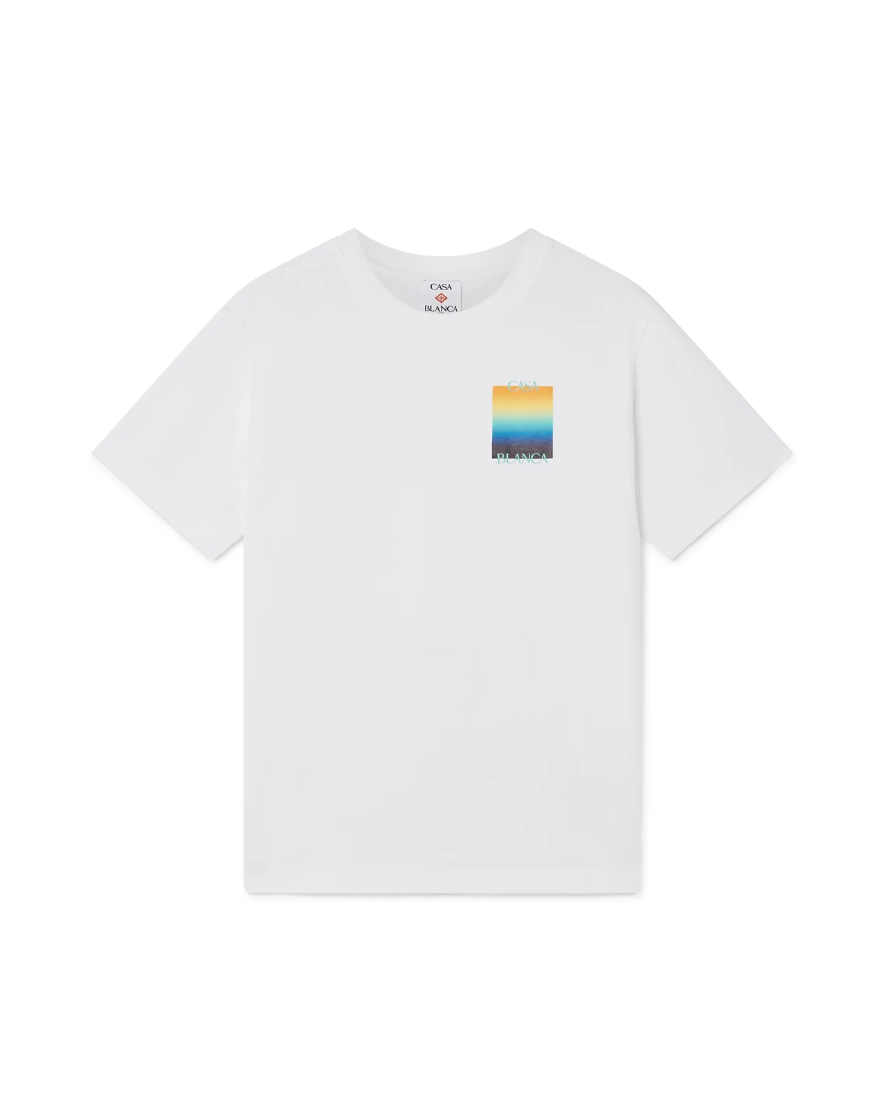 T-shirt à manches courtes à motif carré dégradé